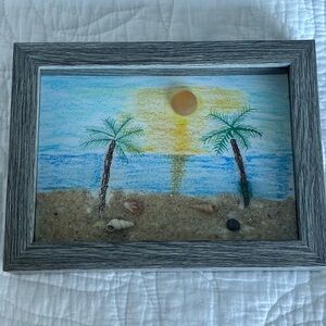 Tropical Beach Scene Framed Art